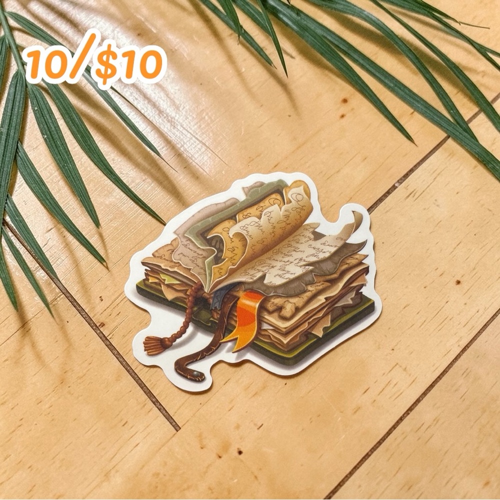 Vintage Spell Book Sticker – Antique Journal Decal Dark Academia Bookish Sticker